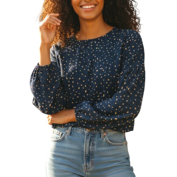 BB DAKOTA by Steve Madden Blue Flowy Blouse Women's Small - Picture 1 of 6